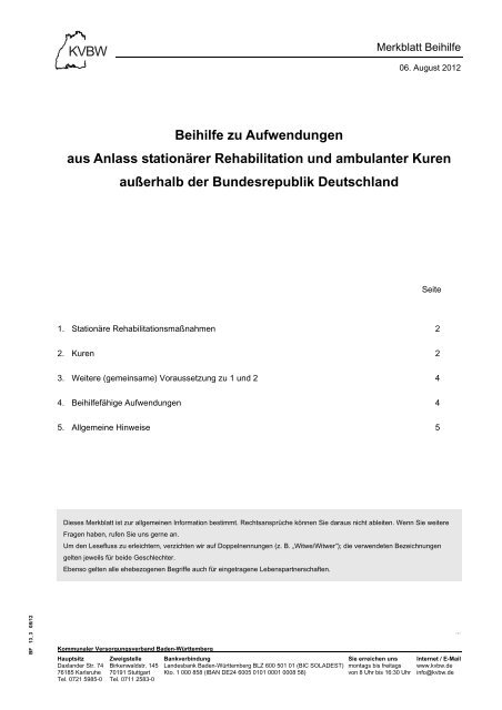 Rehabilitationsmaßnahmen und Kuren im Ausland für nach ...