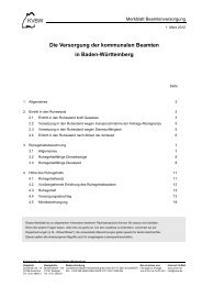 Die Versorgung der kommunalen Beamten in Baden-Württemberg