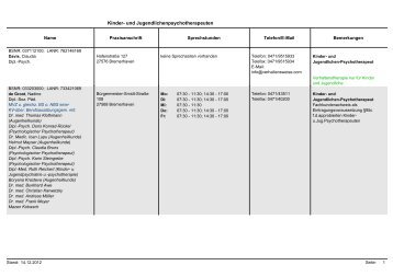 Kinder- und Jugendlichenpsychotherapeuten (pdf - 64 kB) - KVHB