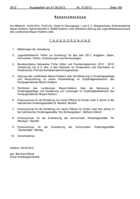AMTSBLATT - Kreisverwaltung Mayen Koblenz