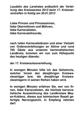 Rede des Landrates auf Marga Distelkamp - Kreisverwaltung Mayen ...