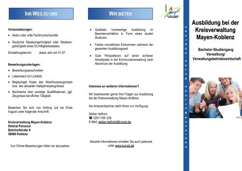 Flyer zum Bachelor-Studiengang - Kreisverwaltung Mayen Koblenz