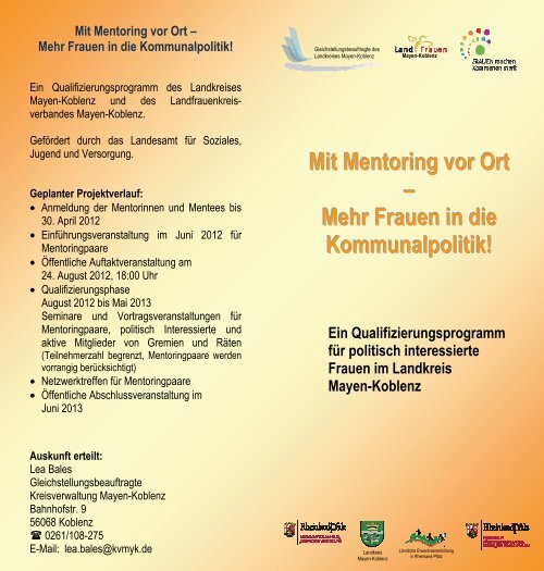 Flyer zum Mentoringprojekt - Kreisverwaltung Mayen Koblenz