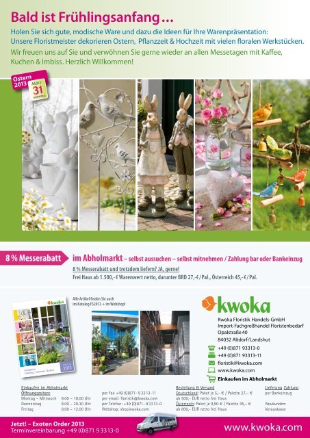 zur Hausmesse - Kwoka Floristik Handels GmbH