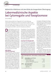 Labormedizinische Aspekte bei Cytomegalie und Toxoplasmose