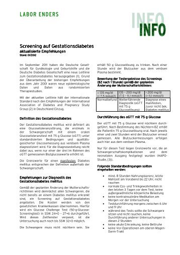 Info Gestationsdiabetes - Labor Enders & Partner