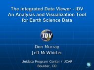 Integrated Data Viewer The Integrated Data Viewer - IDV