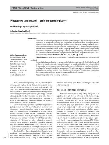 Pieczenie w jamie ustnej - problem gastrologiczny? - Cornetis