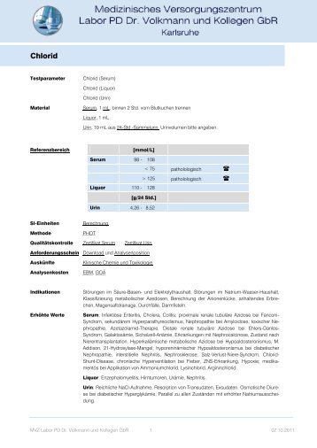 Chlorid - Labor Prof. Seelig