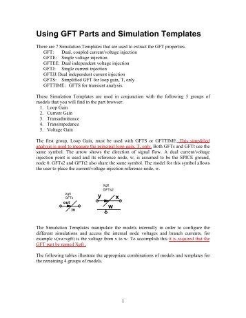 Using GFT Parts and Simulation Templates - Intusoft