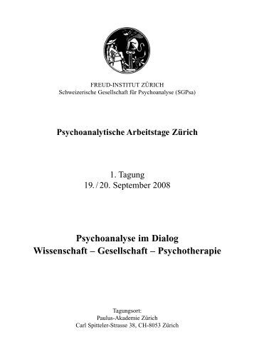 Psychoanalyse im Dialog Wissenschaft – Gesellschaft - EFPP