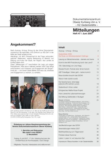 Mitteilungen / Heft 47 / Juni 2007 (PDF) - Dokumentationszentrum ...