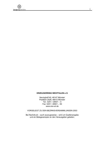 Jahresbericht 2002 - Erzeugerring Westfalen e.G.