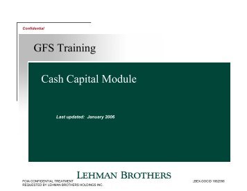 GFS Training Cash Capital Module - Jenner & Block