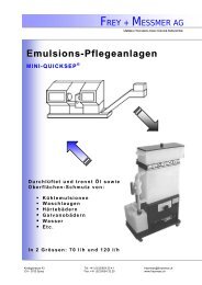 Emulsions-Pflegeanlagen MINI-QUICKSEP - Frey + Messmer AG