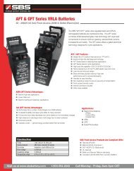 AFT & GFT Series VRLA Batteries - Sbsbattery.com