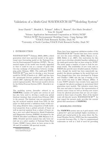 Validation of a Multi-Grid WAVEWATCH III Modeling System