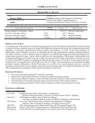 curriculum vitae - Bioinformatics and Computational Biology - Iowa ...