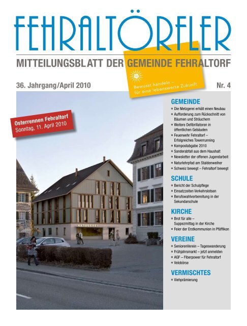 mitteilungsblatt der gemeinde fehraltorf