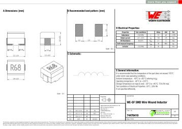 WE-GF SMD Wire Wound Inductor 74476410 - Katalog