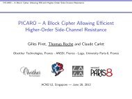 PICARO – A Block Cipher Allowing Efficient Higher-Order Side ...