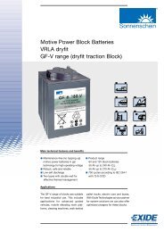 Motive Power Block Batteries VRLA dryfit GF-V range ... - Elektropower