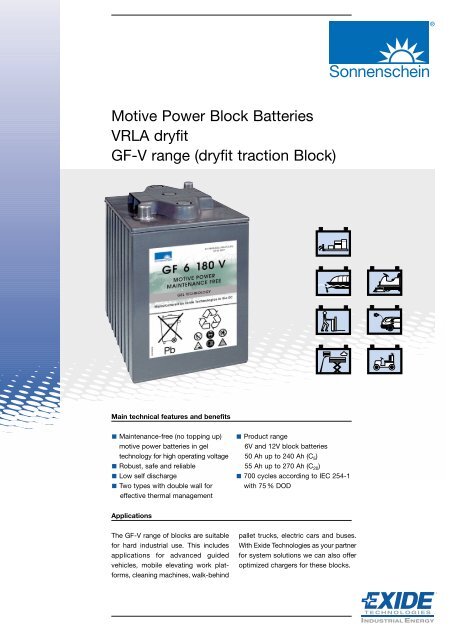 Motive Power Block Batteries VRLA dryfit GF-V range ... - Elektropower