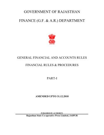 government of rajasthan finance (gf & ar) department - Rsrdc.com