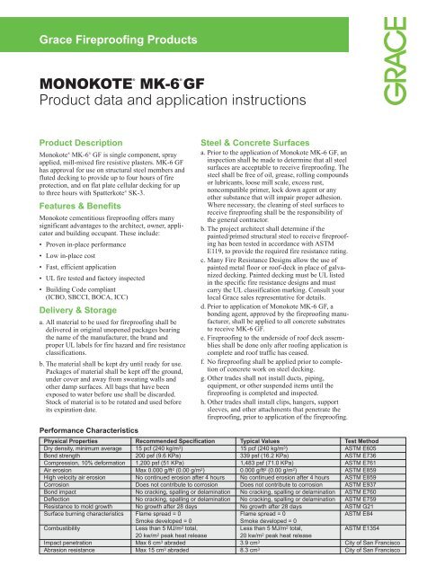 Monokote MK-6 GF - Grace Construction Products