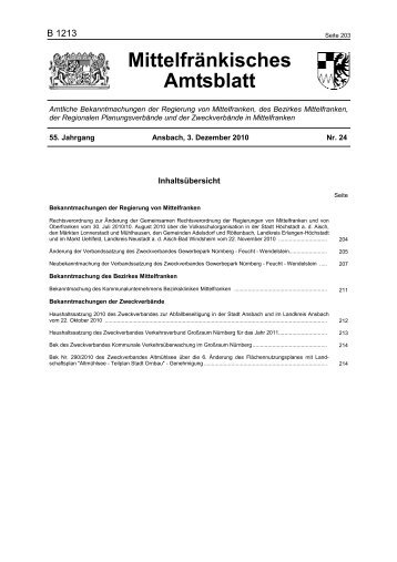 Mittelfränkisches Amtsblatt - Regierung von Mittelfranken - Bayern