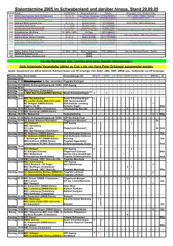 Slalomtermine 2005 74 kB - Schwaben-Motorsport