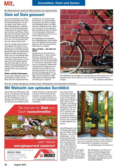 Immobilien, Heim und Garten - Mitteilungsblatt