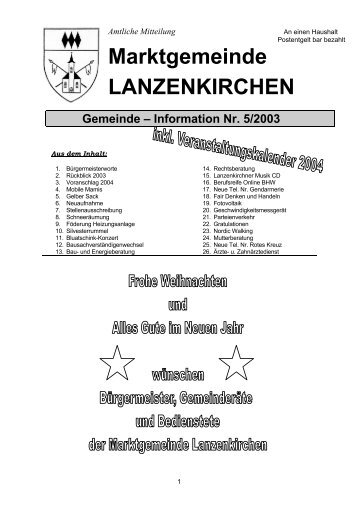 Gemeinde-Info 5/2003 - Lanzenkirchen