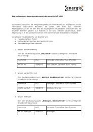 Beschreibung des Gasnetzes der energis-Netz 110302