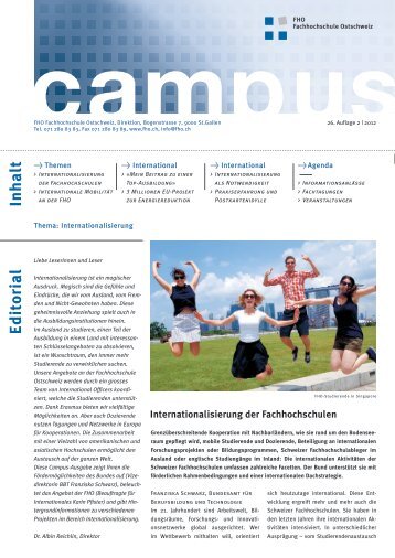 Inhalt Editorial - Fachhochschule Ostschweiz