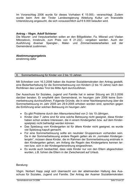 Gemeinderatssitzung vom 3.4.2006 - .PDF - Gemeinde Axams ...
