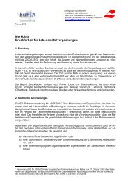 Merkblatt Druckfarben für Lebensmittelverpackungen - Eupia