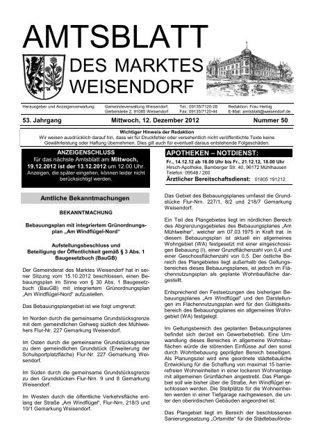 AMTSBLATT - Gemeinde Weisendorf