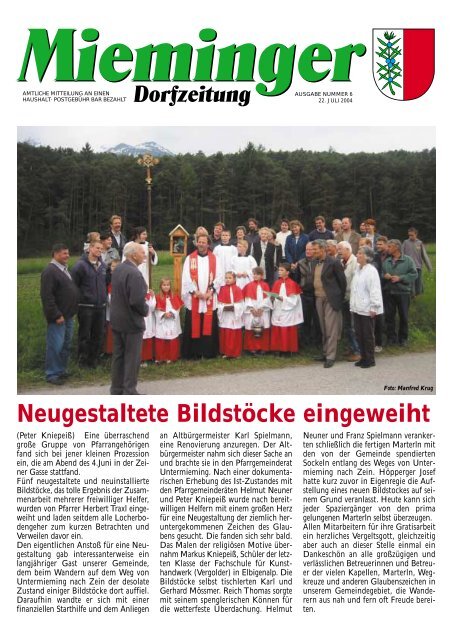 Mieminger Dorfzeitung Juli/August 2004 - Gemeinde Mieming ...