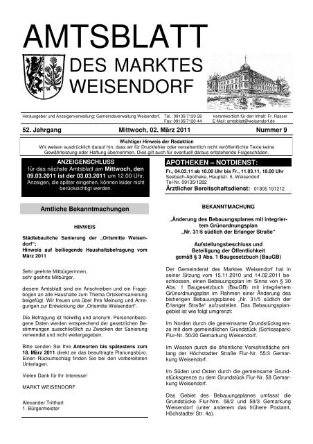 AMTSBLATT - Gemeinde Weisendorf