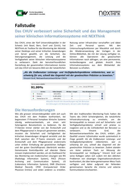 Fallstudie Das CHUV verbessert seine Sicherheit und das ...