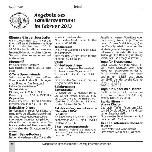 Christall Ausgabe 1 - Februar 2013 - Gemeinde DFG