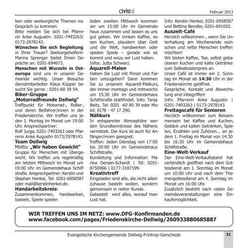 Christall Ausgabe 1 - Februar 2013 - Gemeinde DFG