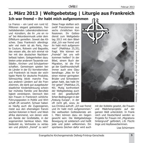 Christall Ausgabe 1 - Februar 2013 - Gemeinde DFG