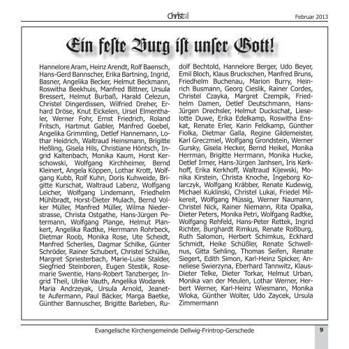 Christall Ausgabe 1 - Februar 2013 - Gemeinde DFG