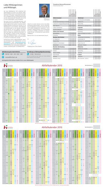 Abfallkalender 2013 Abfallkalender 2013 - Stadt Hofheim am Taunus