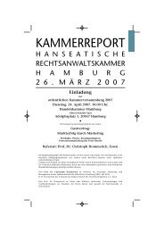 Einladung - Hanseatische Rechtsanwaltskammer Hamburg