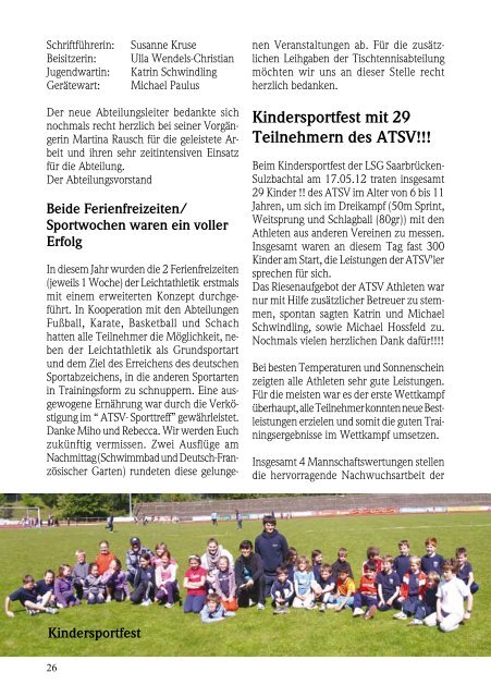 ATSV Kurier - ATSV Saarbrücken