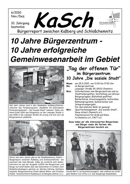 10 Jahre Bürgerzentrum - Soziale Stadt Schloßchemnitz