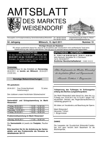 AMTSBLATT - Gemeinde Weisendorf